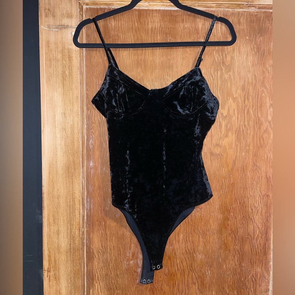 Black Velvet Tank Bodysuit